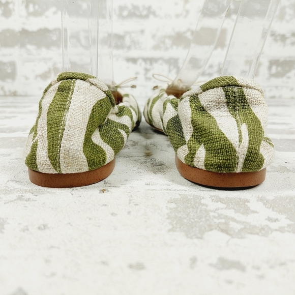 New Sam Edelman Felicia Green Zebra Linen Ballet Flats  A347 - Picture 6 of 11